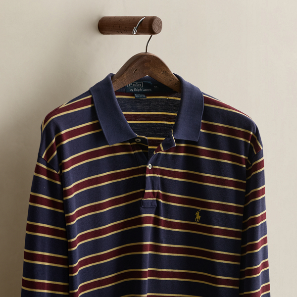 Vintage Striped Polo Shirt - Size XL