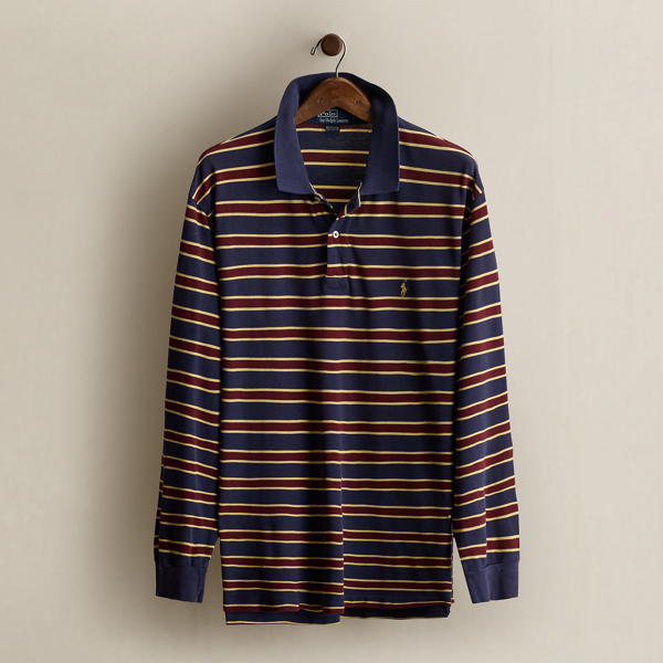 Vintage Striped Polo Shirt - Size XL