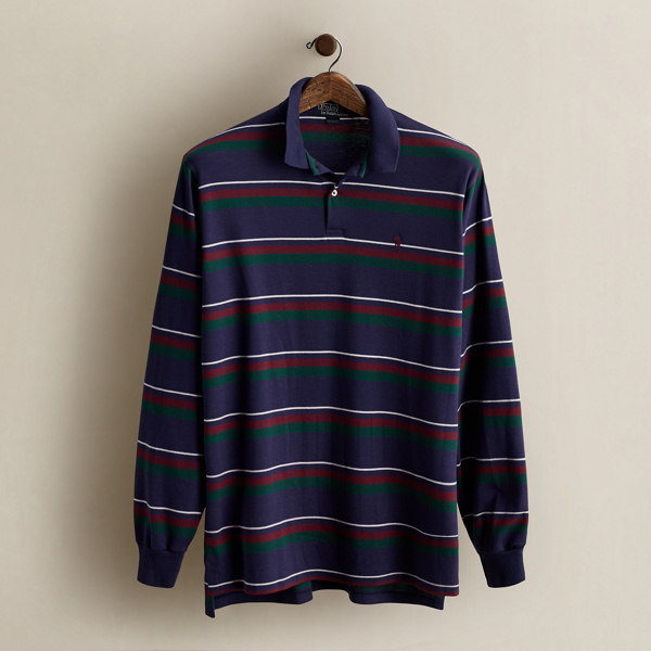 Vintage Striped Polo Shirt - Size L