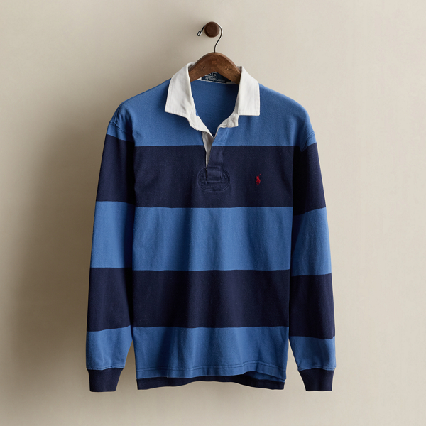 Vintage Striped Rugby Shirt - Size M