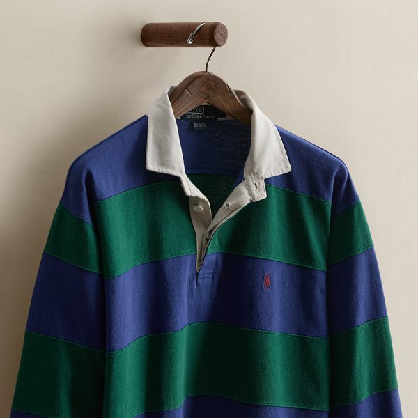 Vintage Striped Rugby Shirt - Size L