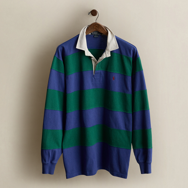 Vintage Striped Rugby Shirt - Size L