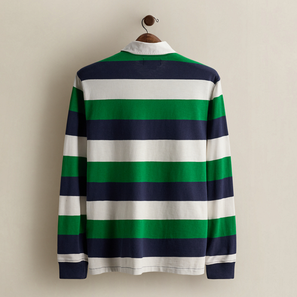 Vintage Striped Rugby Shirt - Size L