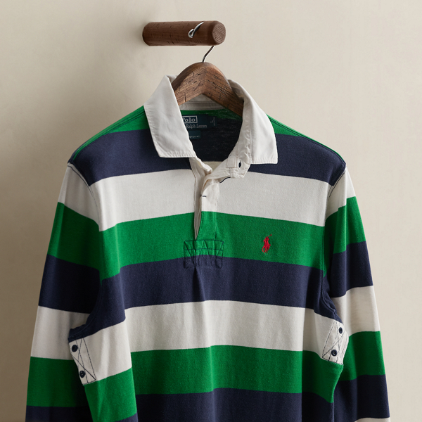 Vintage Striped Rugby Shirt - Size L