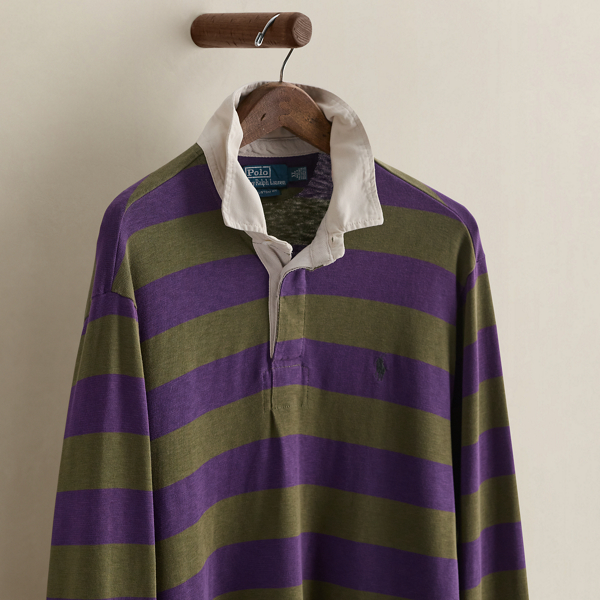 Vintage Striped Rugby Shirt - Size XL