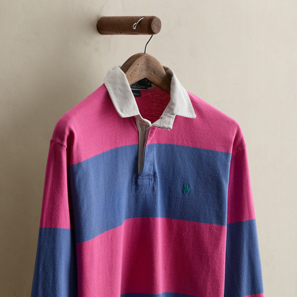 Vintage Striped Rugby Shirt - Size M