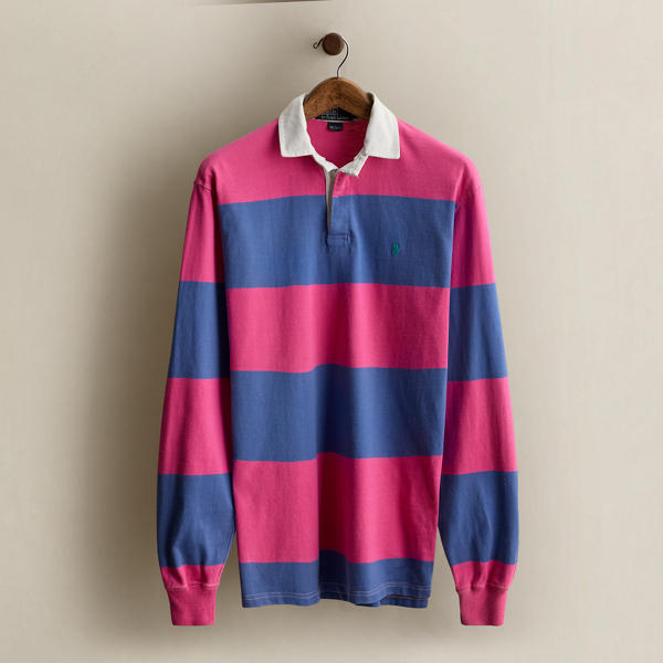 Vintage Striped Rugby Shirt - Size M