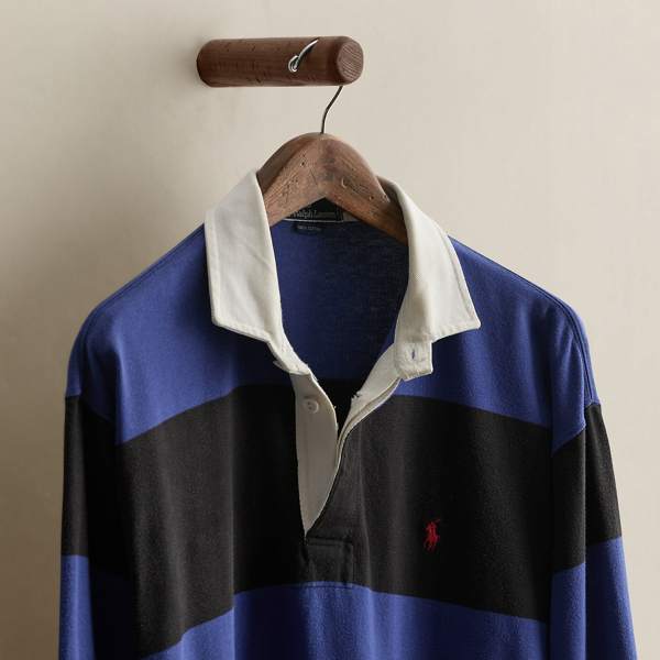Vintage Striped Rugby Shirt - Size L