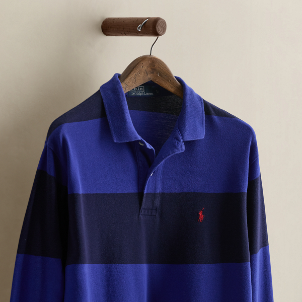 Vintage Striped Polo Shirt - Size L