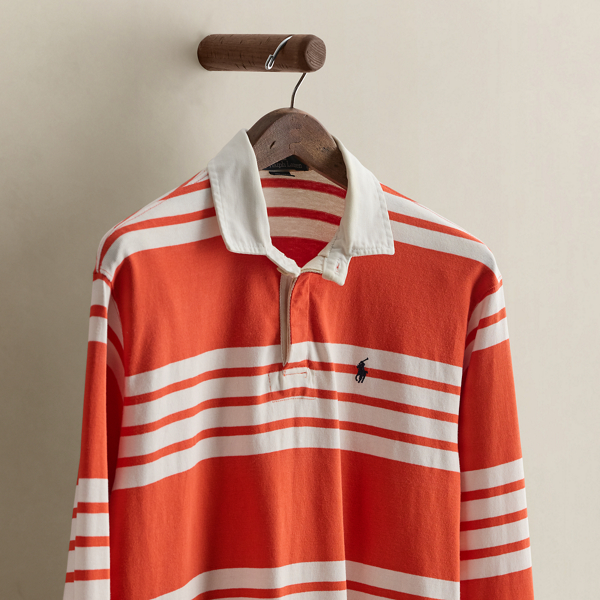 1987 Striped Rugby Shirt - Size L