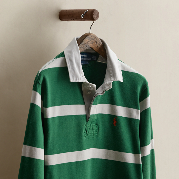 Vintage Striped Rugby Shirt - Size L