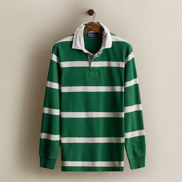 Vintage Striped Rugby Shirt - Size L