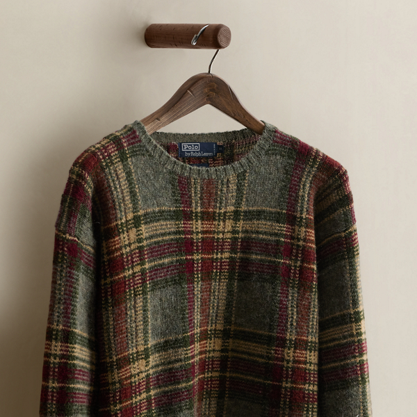 Vintage Plaid Wool Sweater - Size XL