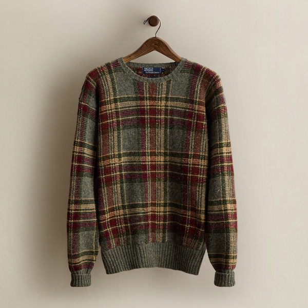 Vintage Plaid Wool Sweater - Size XL