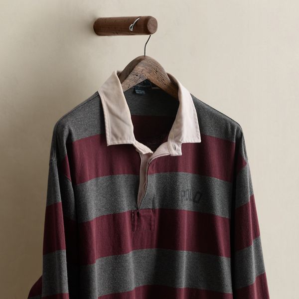 Vintage Striped Rugby Shirt - Size XXL