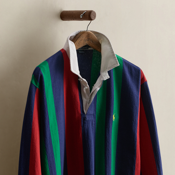 c. 1995 Striped Rugby Shirt - Size L