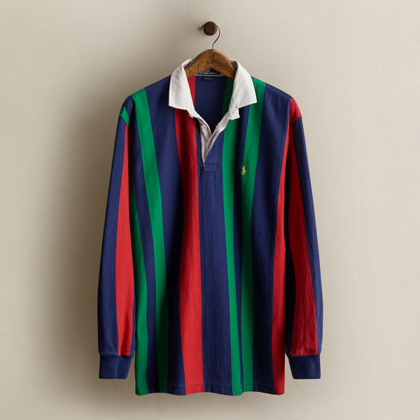 c. 1995 Striped Rugby Shirt - Size L