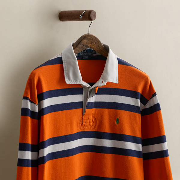 Vintage Striped Rugby Shirt - Size XL