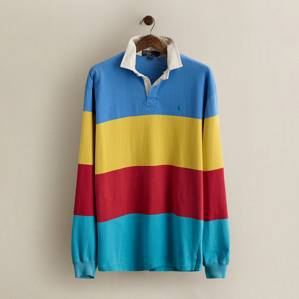 Vintage Striped Rugby Shirt - Size XL