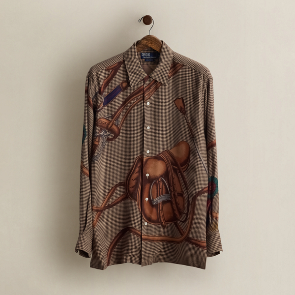 1991 Equestrian-Print Shirt - Size M