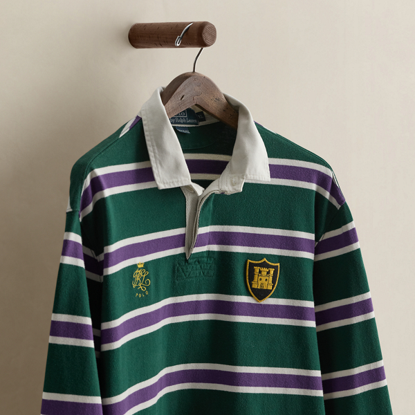 Vintage Striped Rugby Shirt - Size XL