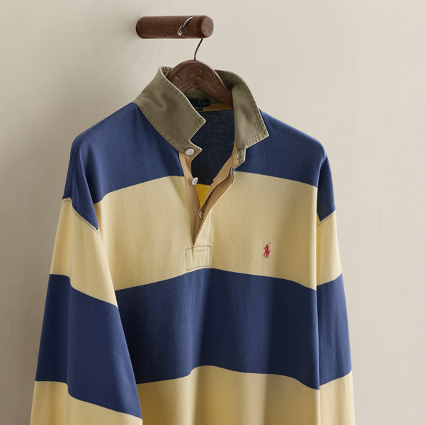 Vintage Striped Rugby Shirt - Size XL
