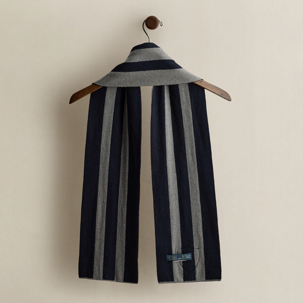 Vintage Striped Crest Scarf - One Size