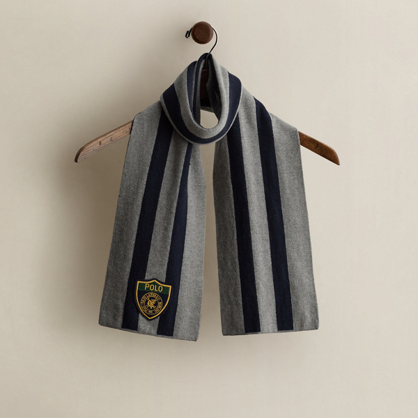 Vintage Striped Crest Scarf - One Size