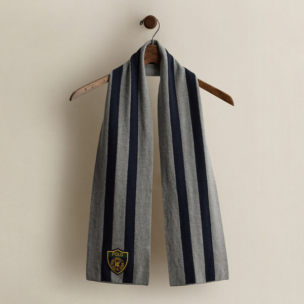 Vintage Striped Crest Scarf - One Size