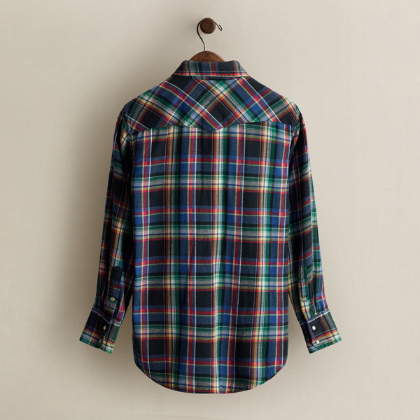Vintage Plaid Western Shirt - Size L