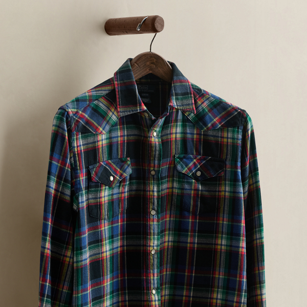 Vintage Plaid Western Shirt - Size L