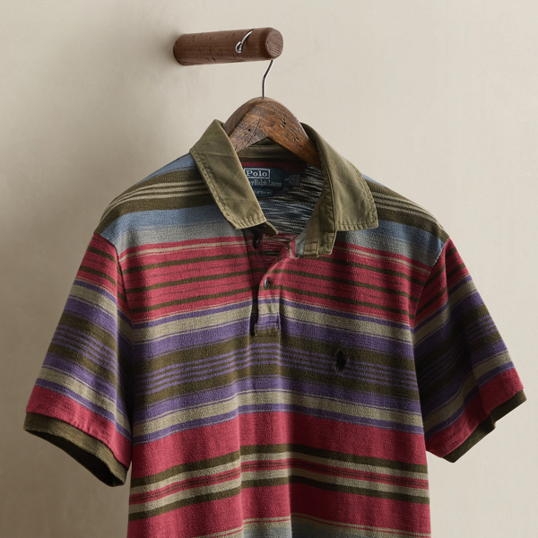 Vintage Striped Polo Shirt - Size L