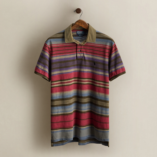 Vintage Striped Polo Shirt - Size L