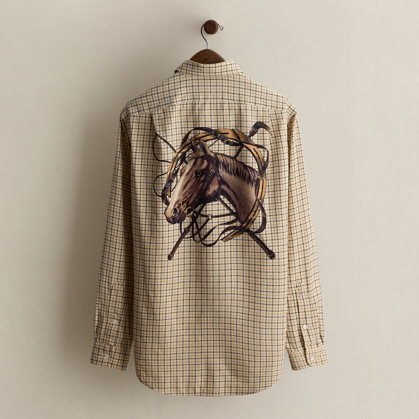 2008 Equestrian-Print Workshirt - Size M