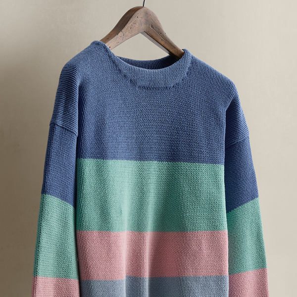1987 Striped Sweater - Size L