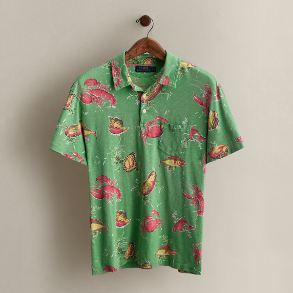 2015 Crab-Print Polo Shirt - Size L