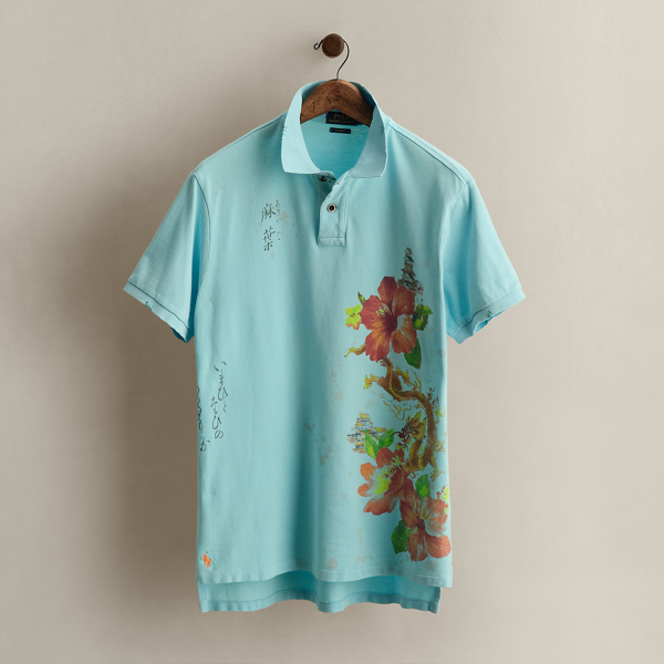 2015 Floral-Print Polo Shirt - Size L