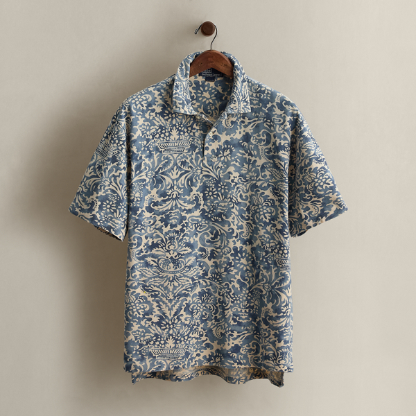 1996 Floral-Print Polo Shirt - Size L Ralph Lauren Vintage 1