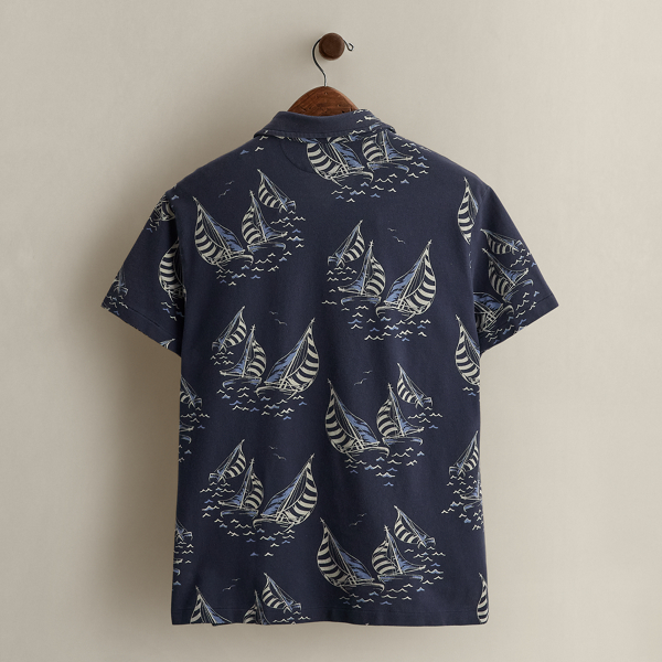 2015 Sailboat-Print Polo Shirt - Size M