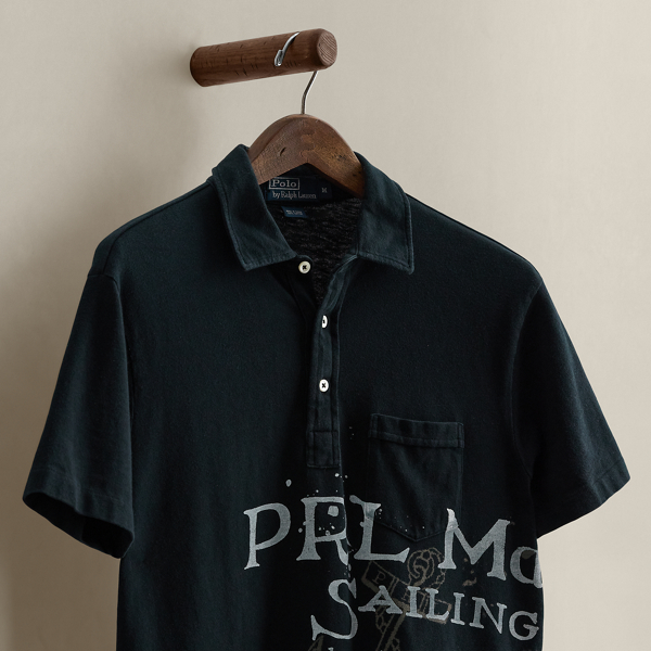 2008 Nautical-Print Polo Shirt - Size M