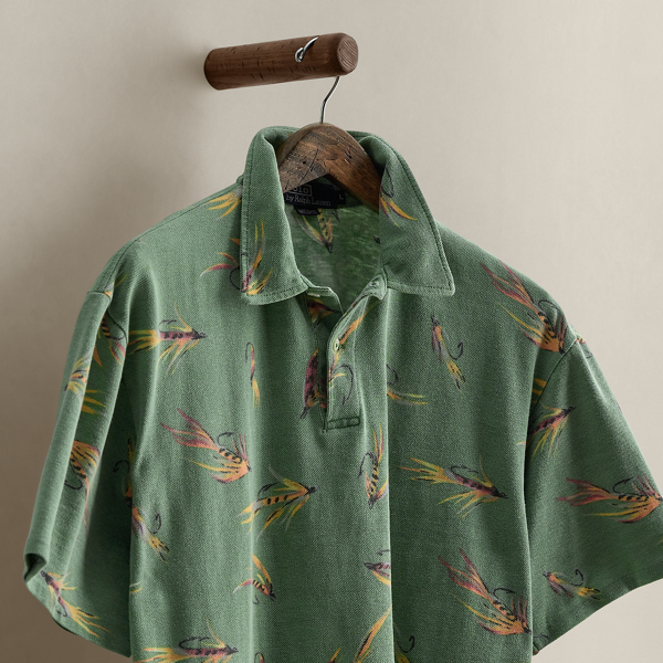 1993 Fish-Lure Print Polo Shirt - Size L