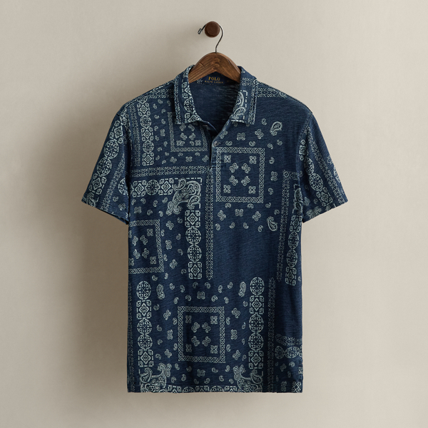 2016 Bandanna-Print Polo Shirt - Size L Ralph Lauren Vintage 1