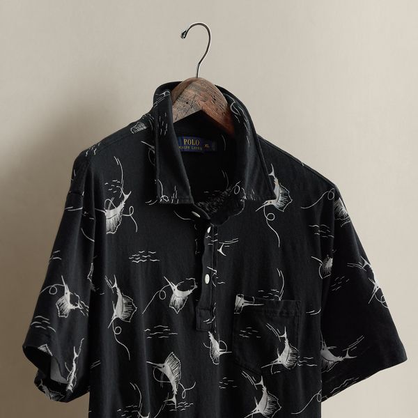 2015 Sailfish-Print Polo Shirt - Size XL