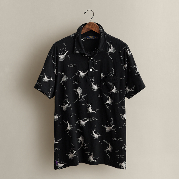 2015 Sailfish-Print Polo Shirt - Size XL