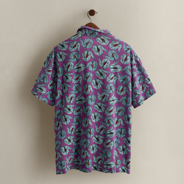 c. 1992 Graphic-Print Polo - Size XL