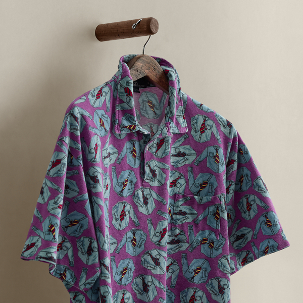 c. 1992 Graphic-Print Polo - Size XL