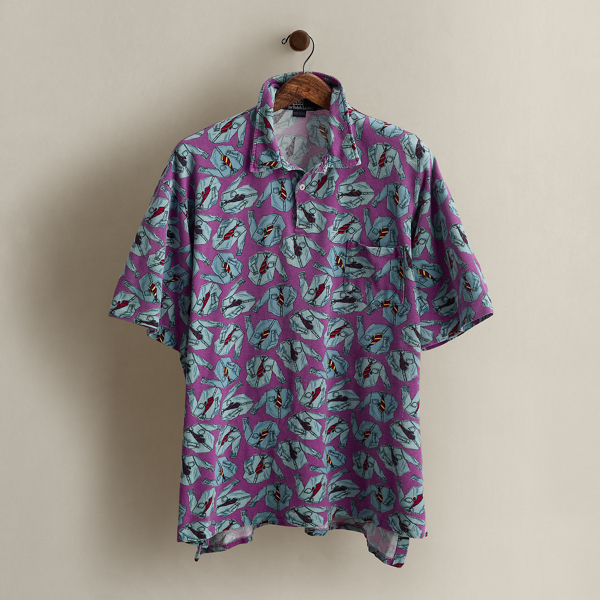 c. 1992 Graphic-Print Polo - Size XL