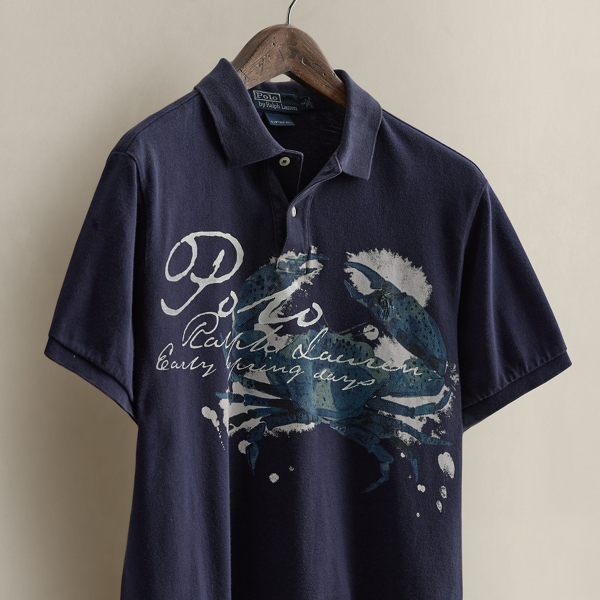 2006 Crab-Print Polo Shirt - Size L