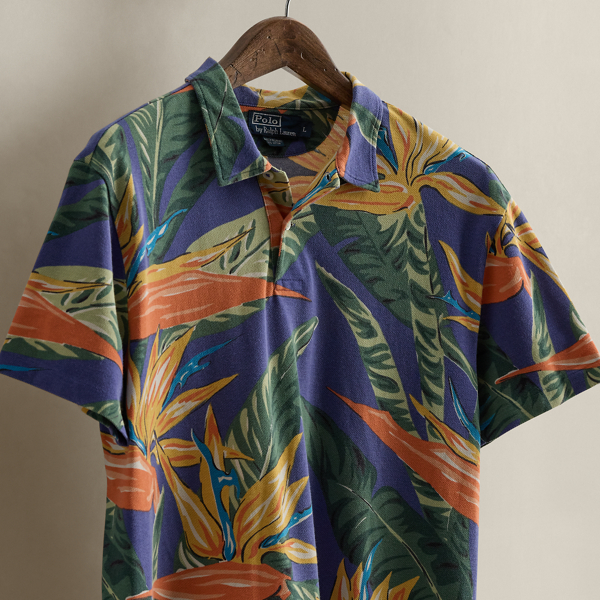 2010 Floral-Print Polo Shirt