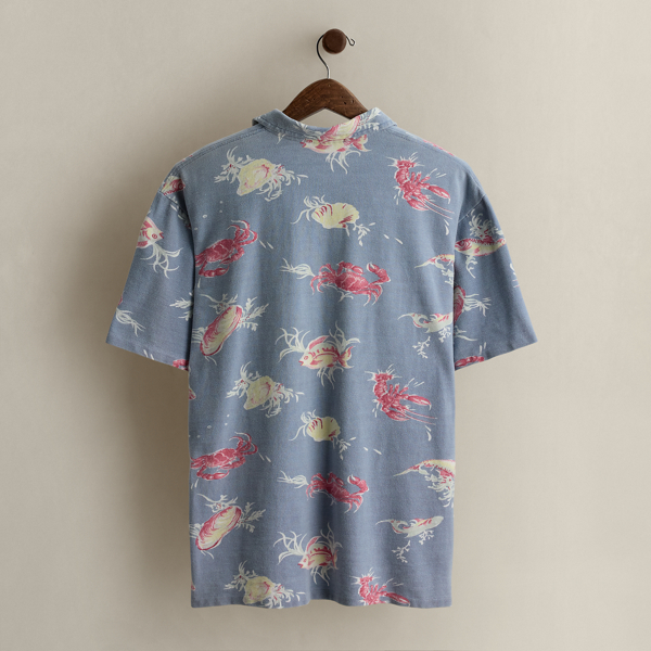 1993 Floral-Print Polo Shirt - Size M